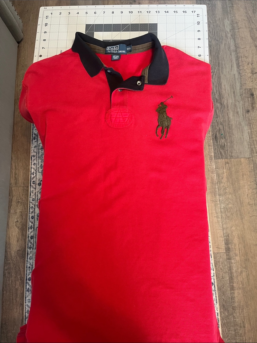 Ralph Lauren Red Polo with Embroidery Big Pony- *** almost vintage **